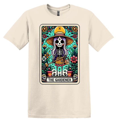 The Gardener Lady Skeleton Shirt Funny Gift Unisex Shirt Gift for Her Retro Tshirt Vintage Graphic Shirt Joke T-Shirt Funny Tarot Card Shirt