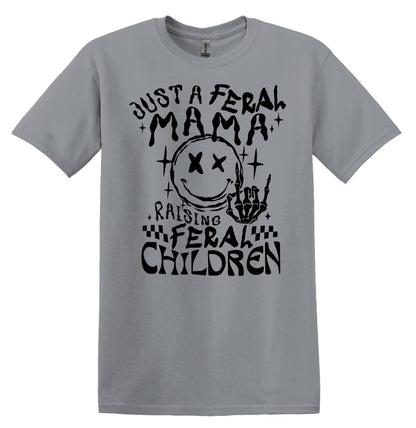 Just a Feral Mama Raising Feral Children Shirt Funny Adult TShirt Vintage Mothers Day Shirt Mothers Day Gift Mom Shirt Mom Gift Mothers Day