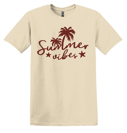 Summer Vibes Palm Tree Cute Summer Shirt Trendy Summer Tshirt Funny Adult TShirt Vintage Funny TShirt Nostalgia Shirt Relaxed Cotton Tee