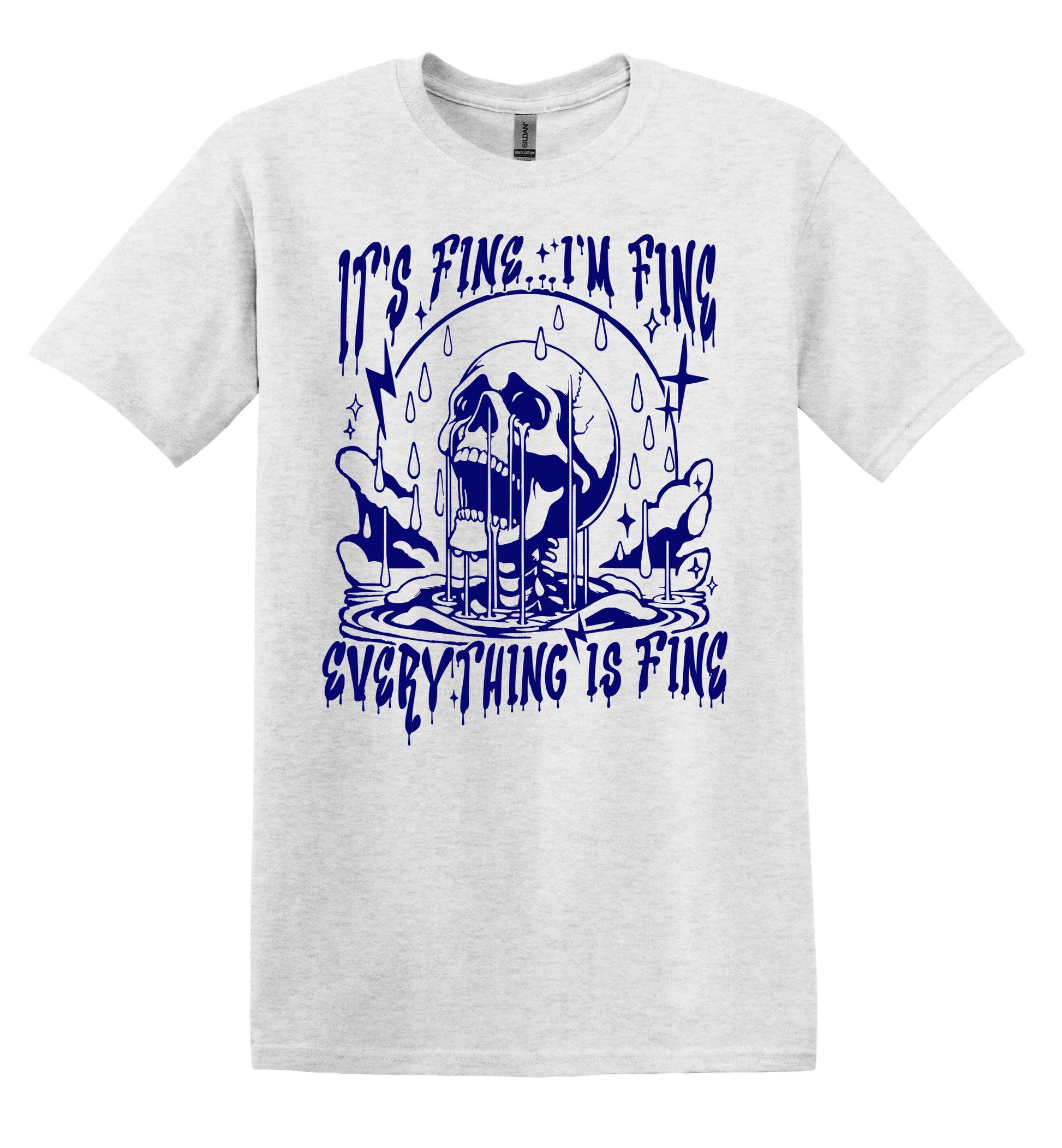 It's Fine I'm Fine Everything is Fine T-shirt Graphic Shirt Funny Adult TShirt Vintage Funny TShirt Nostalgia T-Shirt Relaxed Cotton T-Shirt