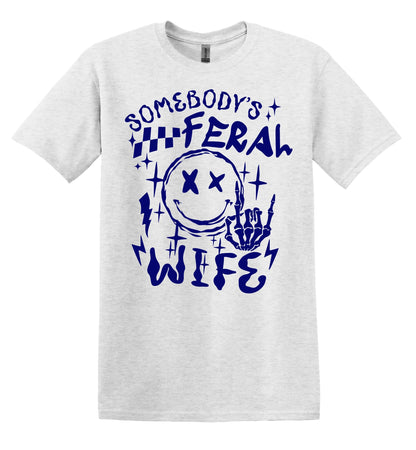 Somebody's Feral Wife Shirt Funny Adult TShirt Graphic Shirt Funny Adult TShirt Vintage Funny TShirt Nostalgia T-Shirt Relaxed Cotton Shirt