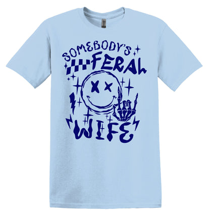 Somebody's Feral Wife Shirt Funny Adult TShirt Graphic Shirt Funny Adult TShirt Vintage Funny TShirt Nostalgia T-Shirt Relaxed Cotton Shirt