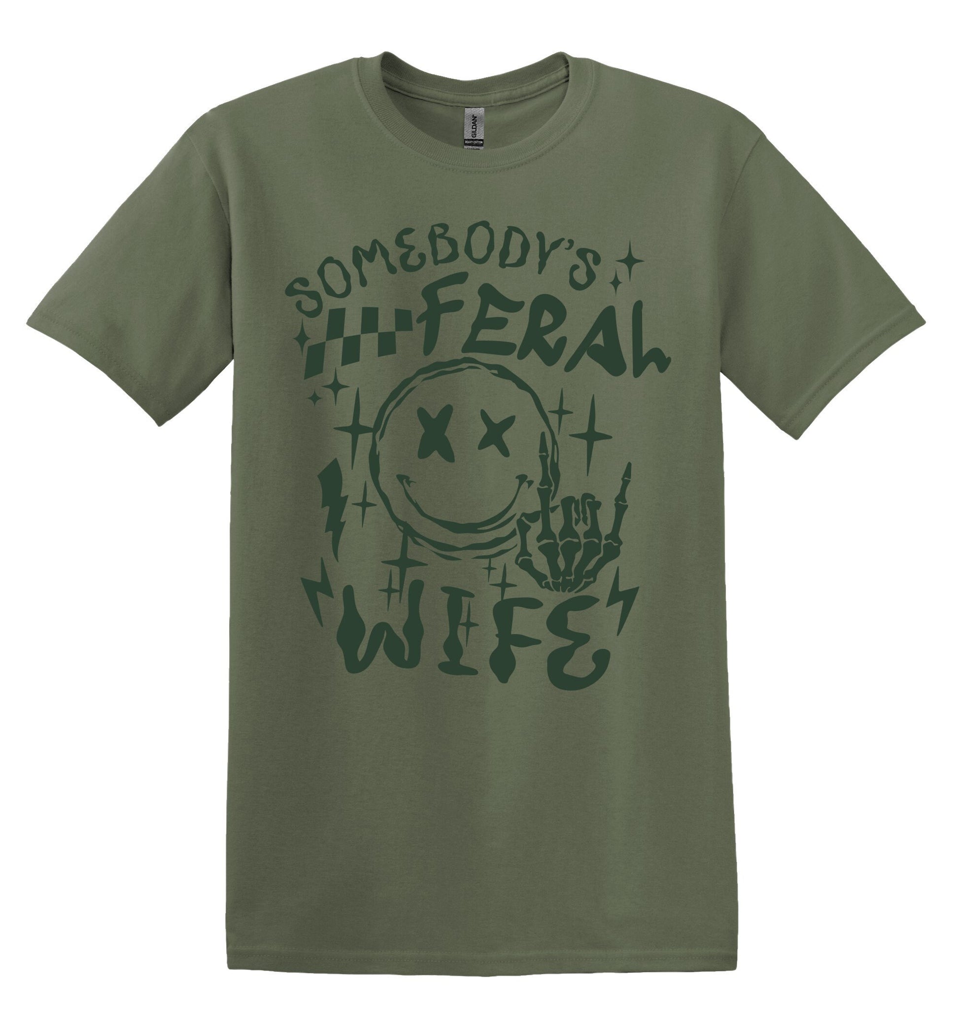 Somebody's Feral Wife Shirt Funny Adult TShirt Graphic Shirt Funny Adult TShirt Vintage Funny TShirt Nostalgia T-Shirt Relaxed Cotton Shirt