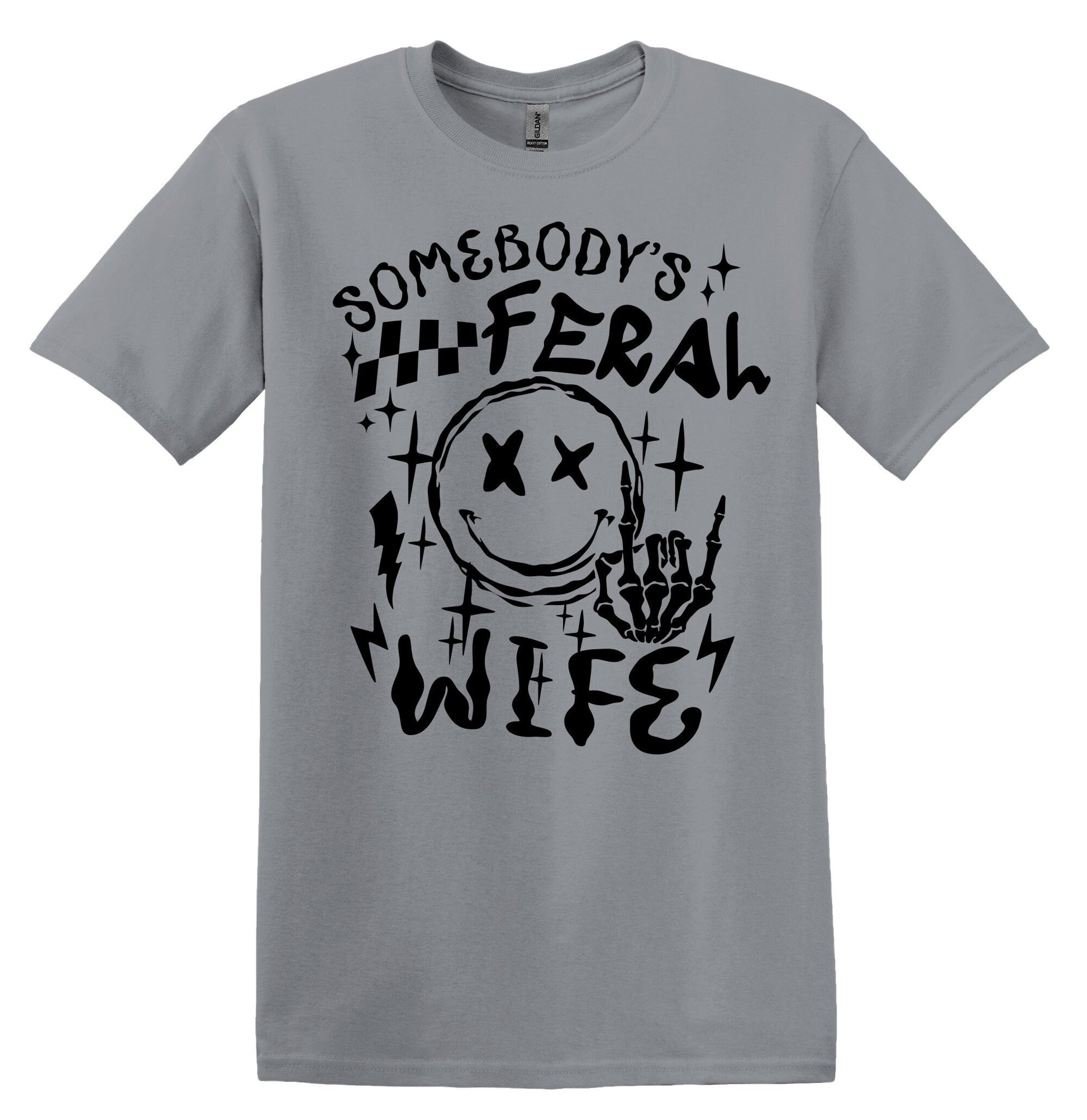 Somebody's Feral Wife Shirt Funny Adult TShirt Graphic Shirt Funny Adult TShirt Vintage Funny TShirt Nostalgia T-Shirt Relaxed Cotton Shirt