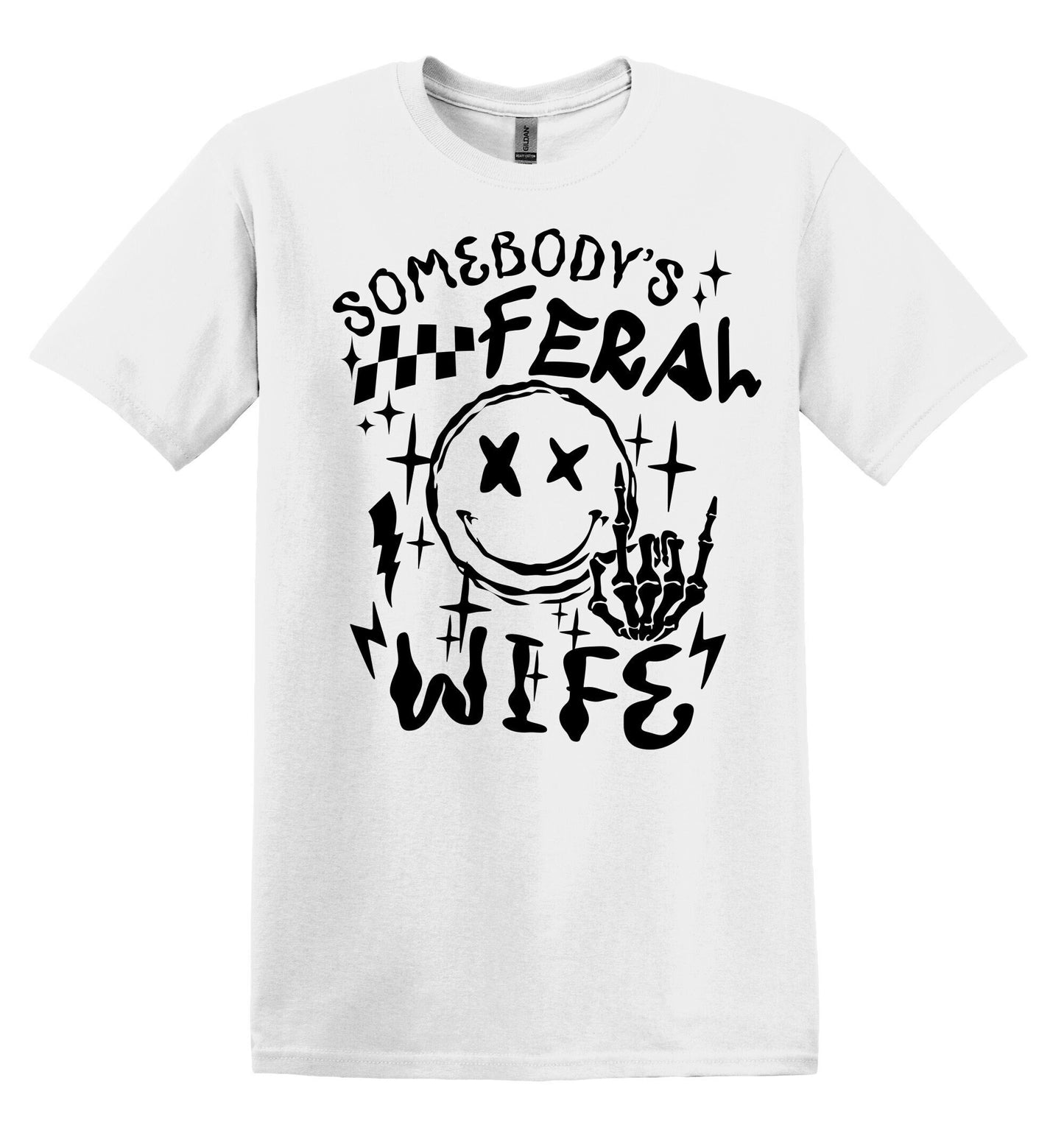 Somebody's Feral Wife Shirt Funny Adult TShirt Graphic Shirt Funny Adult TShirt Vintage Funny TShirt Nostalgia T-Shirt Relaxed Cotton Shirt