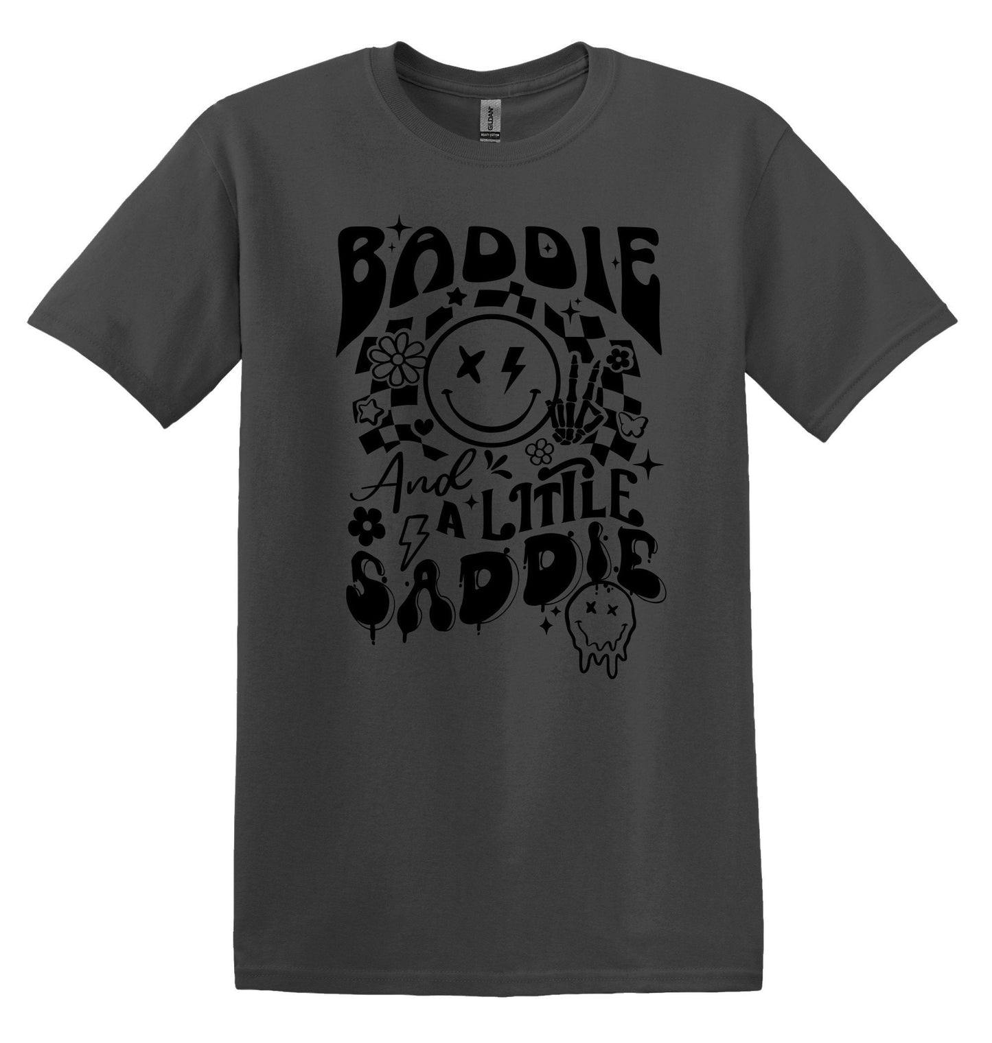 Baddie and a Little Saddie T-shirt Graphic Shirt Funny Adult TShirt Vintage Funny TShirt Nostalgia T-Shirt Relaxed Cotton Tee T-Shirt