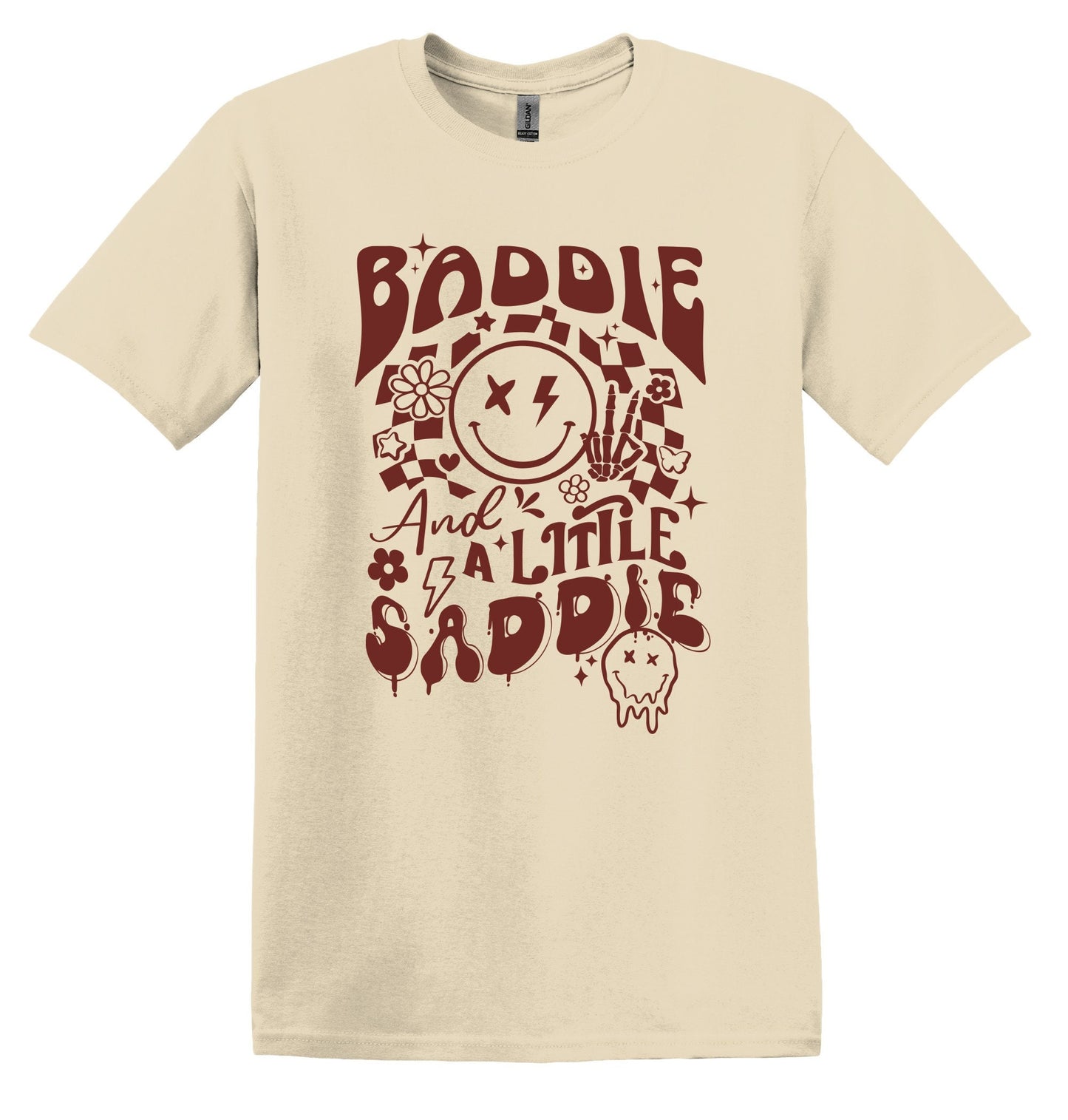 Baddie and a Little Saddie T-shirt Graphic Shirt Funny Adult TShirt Vintage Funny TShirt Nostalgia T-Shirt Relaxed Cotton Tee T-Shirt