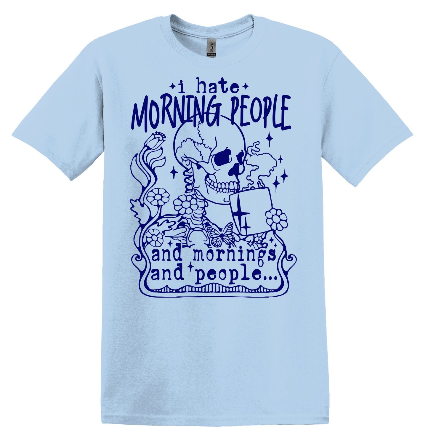 I Hate Morning People T-shirt Graphic Shirt Funny Adult TShirt Vintage Funny TShirt Nostalgia T-Shirt Relaxed Cotton Tee T-Shirt