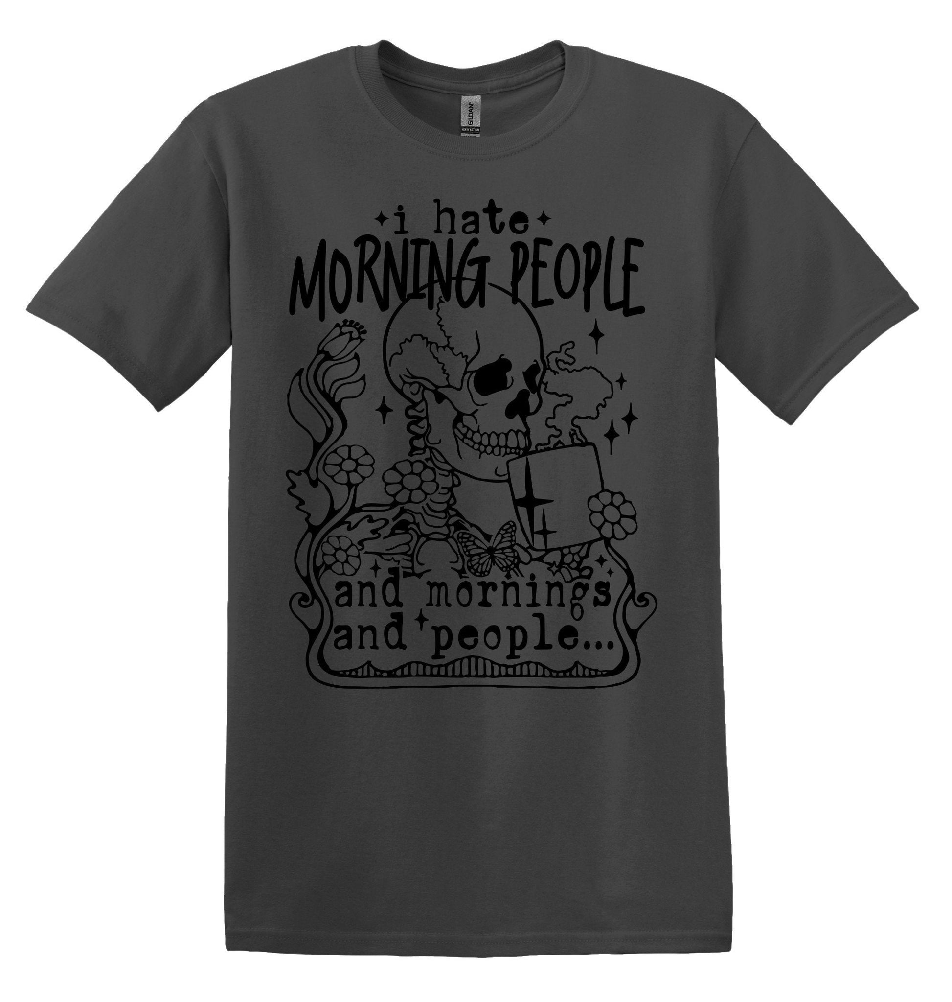 I Hate Morning People T-shirt Graphic Shirt Funny Adult TShirt Vintage Funny TShirt Nostalgia T-Shirt Relaxed Cotton Tee T-Shirt