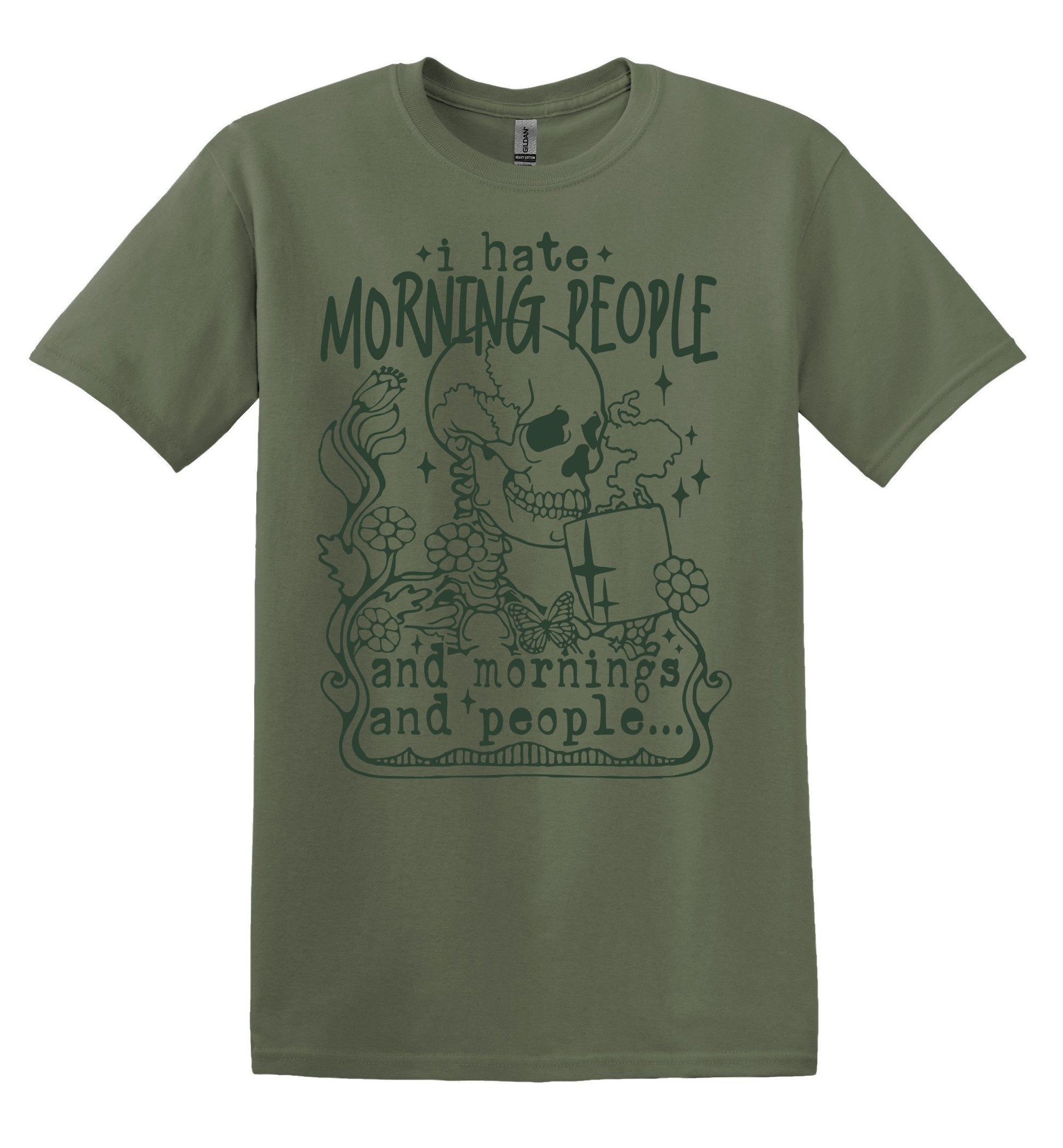 I Hate Morning People T-shirt Graphic Shirt Funny Adult TShirt Vintage Funny TShirt Nostalgia T-Shirt Relaxed Cotton Tee T-Shirt