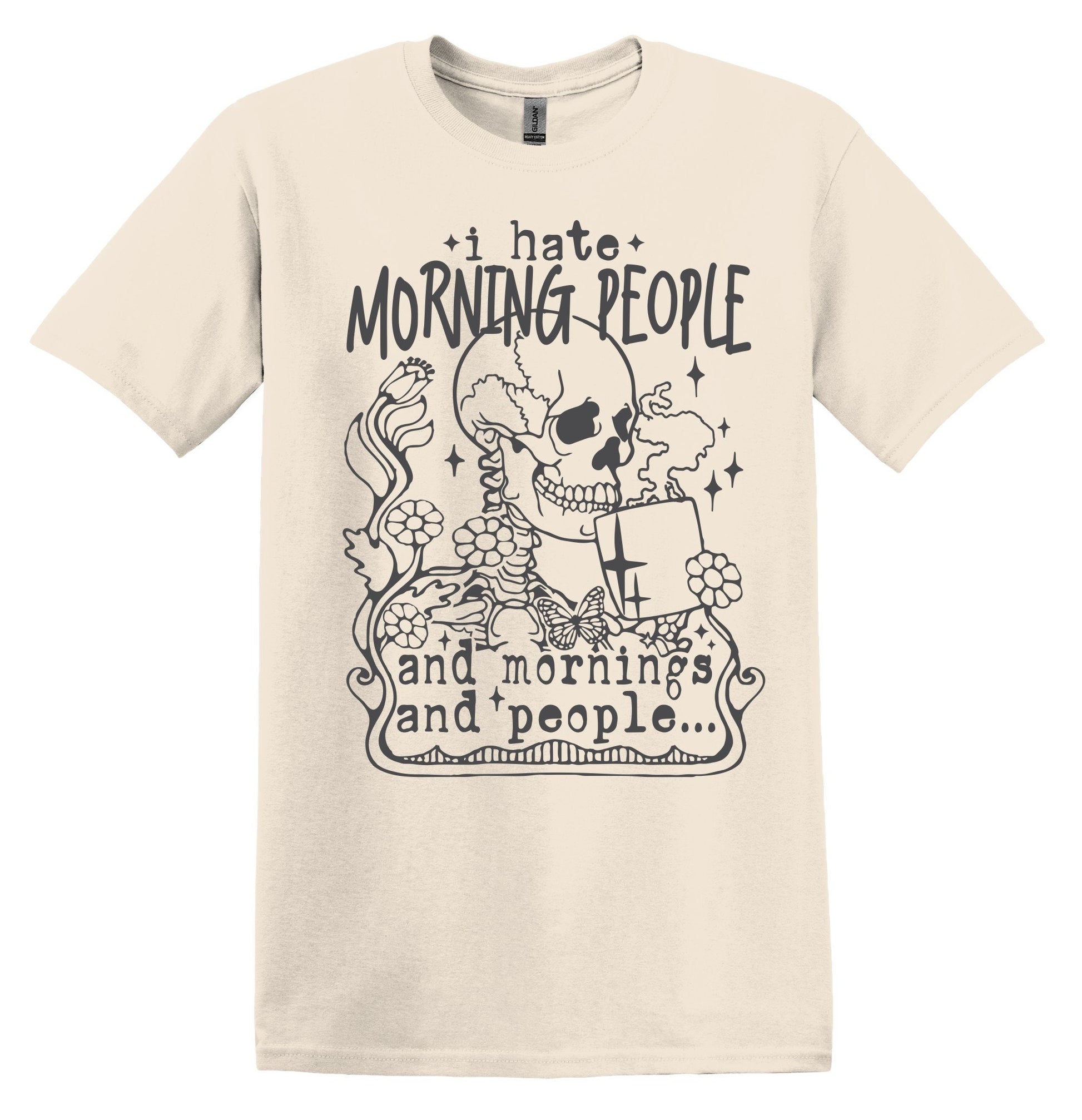 I Hate Morning People T-shirt Graphic Shirt Funny Adult TShirt Vintage Funny TShirt Nostalgia T-Shirt Relaxed Cotton Tee T-Shirt