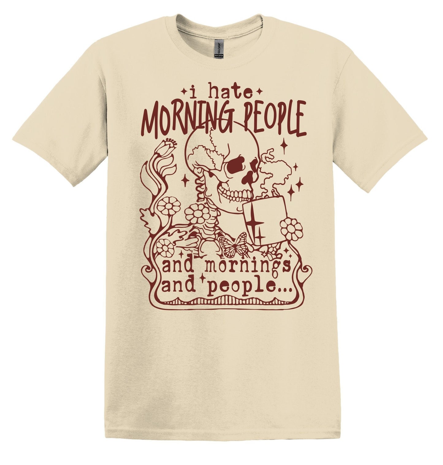 I Hate Morning People T-shirt Graphic Shirt Funny Adult TShirt Vintage Funny TShirt Nostalgia T-Shirt Relaxed Cotton Tee T-Shirt