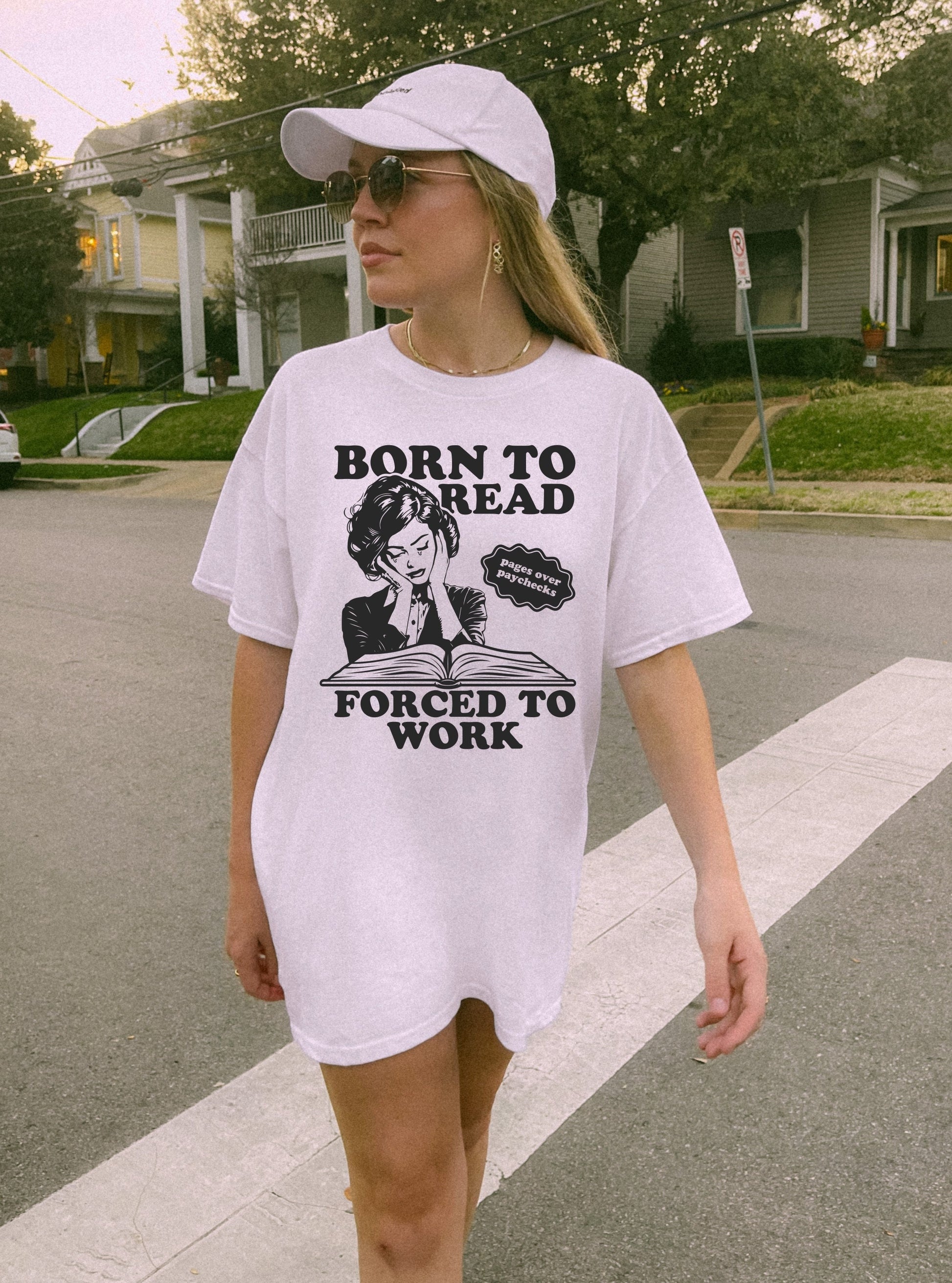 Born to Read, Forced to Work T-shirt - Book Lover Gift