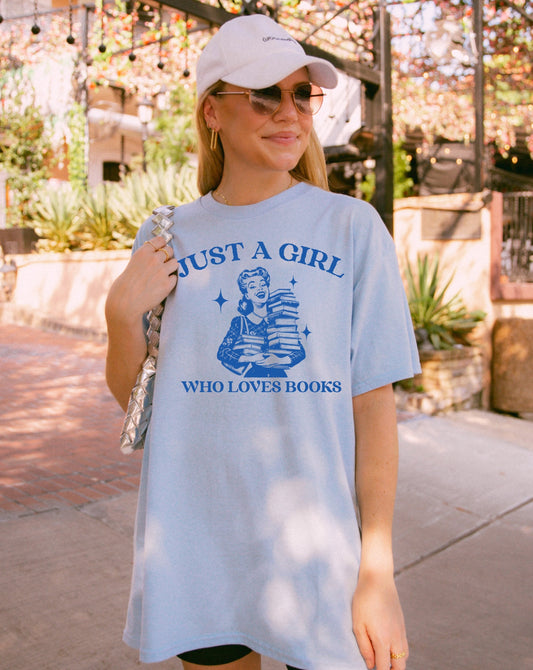 Just a Girl Who Loves Books Shirt Book shirt Book Lover TShirt Book Club Shirt Book Gift book Lover Gifts Funny Women's Reading Shirt