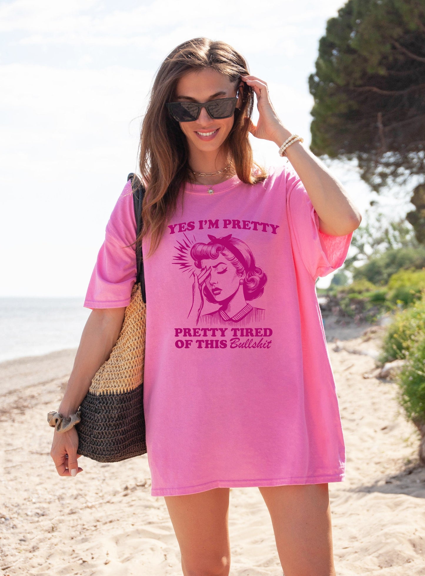 Yes I'm Pretty Pretty Tired of this Bullshit T-shirt Graphic Shirt Funny Adult TShirt Vintage Funny Shirt Nostalgia Shirt Relaxed Cotton Tee