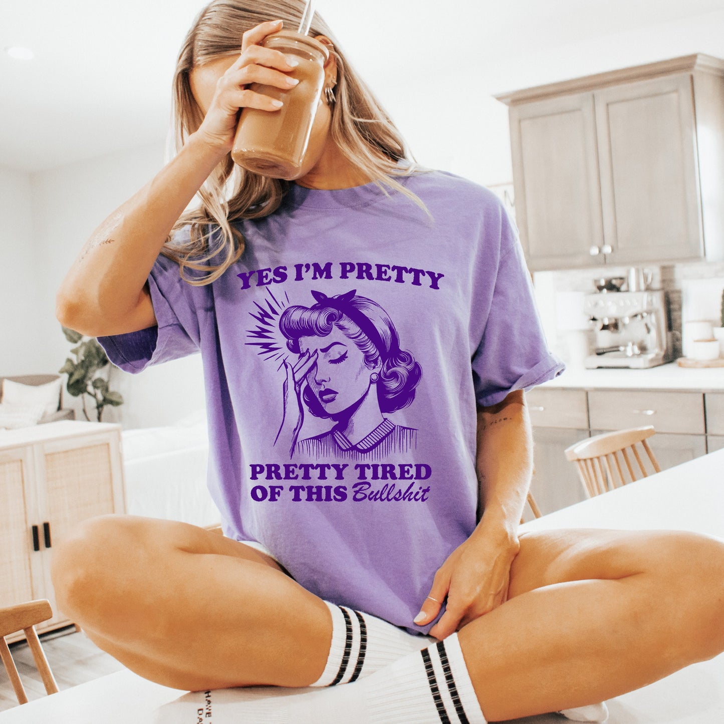 Yes I'm Pretty Pretty Tired of this Bullshit T-shirt Graphic Shirt Funny Adult TShirt Vintage Funny Shirt Nostalgia Shirt Relaxed Cotton Tee