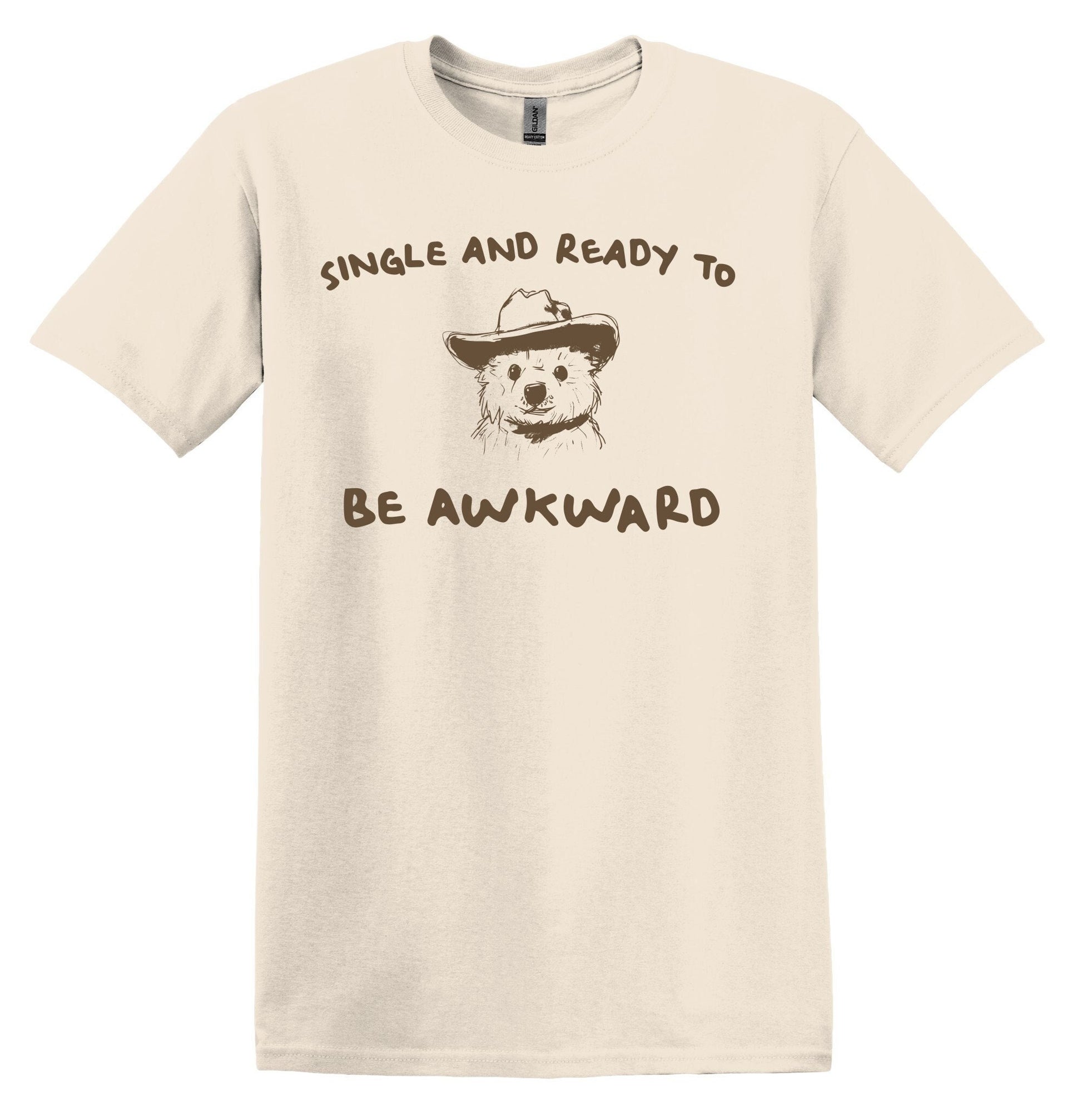 Single and Ready to Be Awkward T-shirt Graphic Shirt Funny Adult TShirt Vintage Funny TShirt Nostalgia T-Shirt Relaxed Cotton Shirt