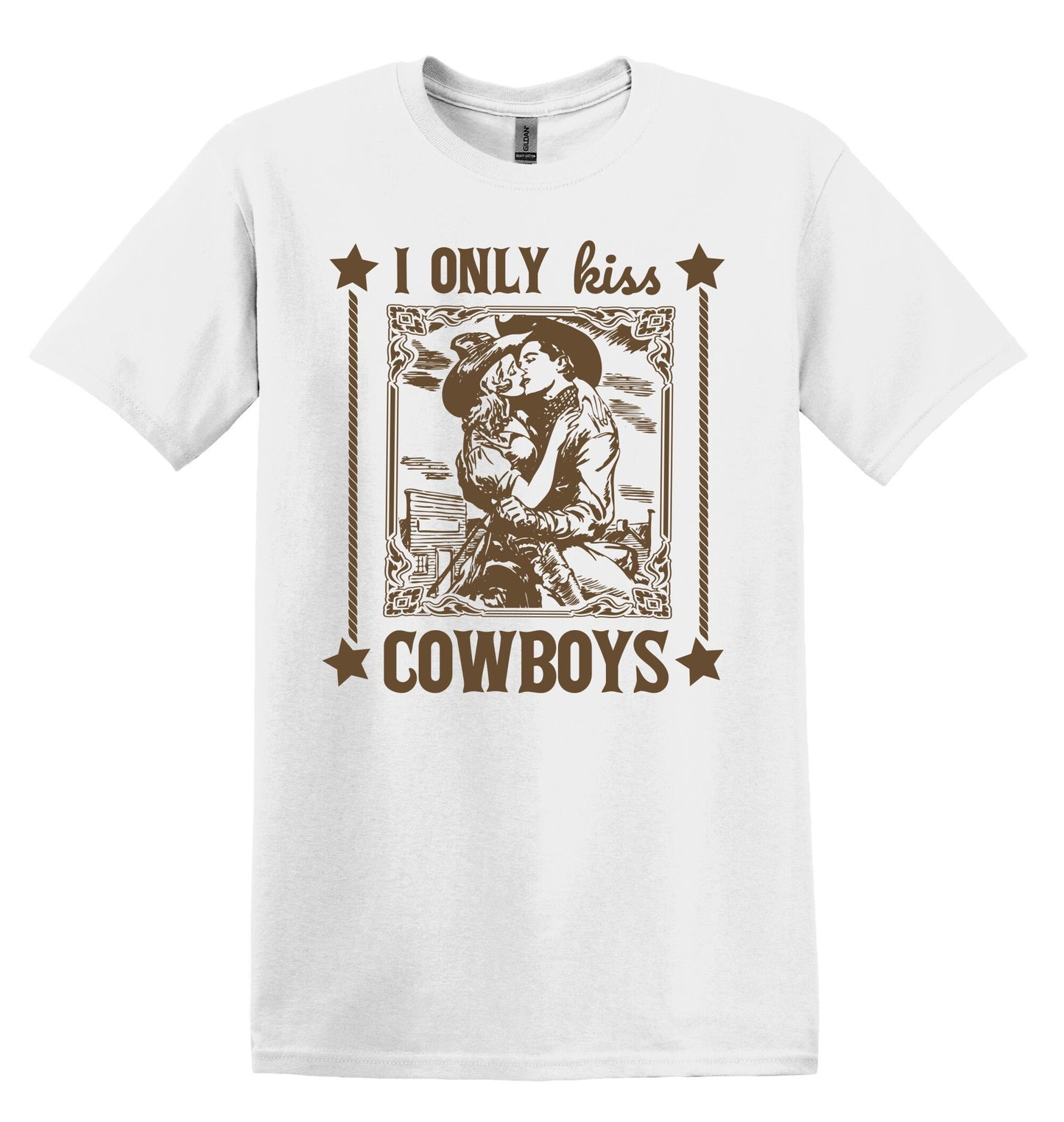 I Only Kiss Cowboys Shirt Graphic Shirt Funny Shirt Vintage Funny TShirt Nostalgia Shirt Relaxed Shirt Minimalist Gag Shirt