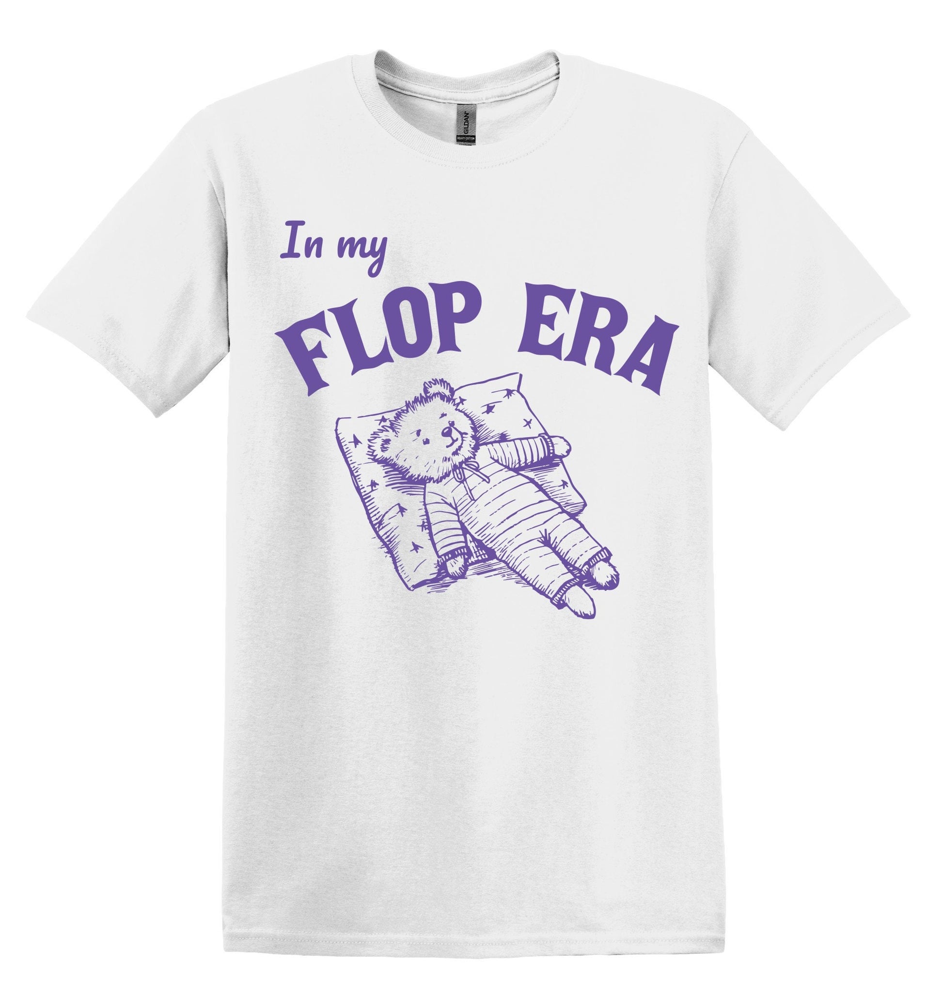 In My Flop Era Bear Shirt Graphic Shirt Funny Vintage Shirt Nostalgia Shirt Minimalist Gag Shirt Minimalist Tee Meme T-Shirt Gag Gift