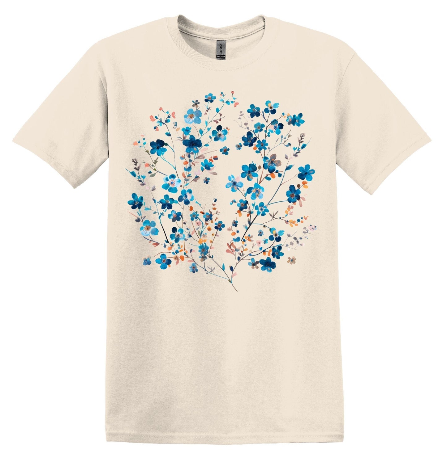 Blue Wildflowers Tshirt Flower Shirt Garden Shirt Flower Lover Shirt Wild Flowers Shirt Floral Tshirt Boho Floral Shirt