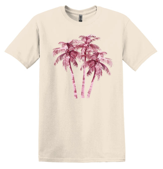 Pink Palm Trees Tshirt Flower Shirt Garden Lover Shirt Flower Lover Shirt Wild Flowers Shirt Floral Tshirt Boho Floral Shirt