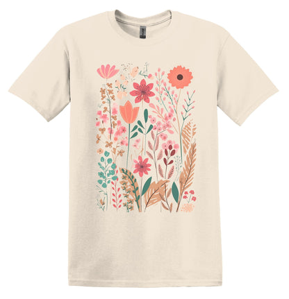 Wildflowers Tshirt Flower Shirt Garden Lover Shirt Flower Lover Shirt Wild Flowers Shirt Floral Tshirt Boho Floral Shirt Pastel Wildflowers