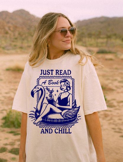 Just Read a Book and Chill TShirt Book Lover Shirt Book TShirt women Reading Shirts Book Club gifts bookish Shirt Book Nerd Shirt Book Shirt