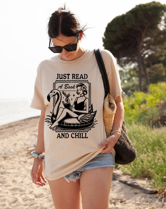 Just Read a Book and Chill TShirt Book Lover Shirt Book TShirt women Reading Shirts Book Club gifts bookish Shirt Book Nerd Shirt Book Shirt