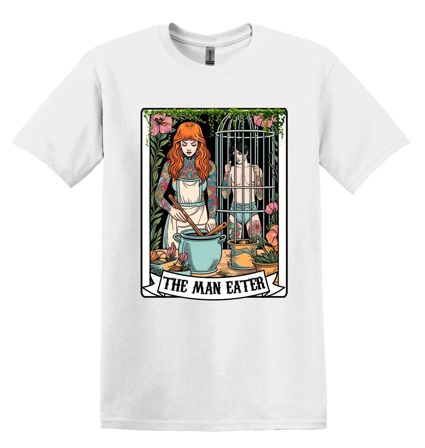 The Man Eater Shirt Funny Gift Unisex Shirt Gift for Her Retro Tshirt Vintage Graphic Shirt Joke shirt TShirt Funny Tarot Card Shirt