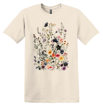 Vintage Pressed 2 Wildflowers Tshirt Flower Shirt Garden Lover Shirt Flower Lover Shirt Wild Flowers Shirt Floral Tshirt Boho Floral Shirt