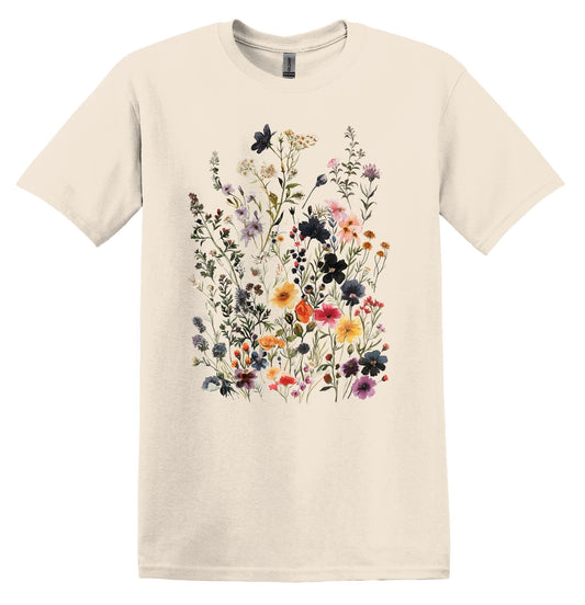 Vintage Pressed 2 Wildflowers Tshirt Flower Shirt Garden Lover Shirt Flower Lover Shirt Wild Flowers Shirt Floral Tshirt Boho Floral Shirt