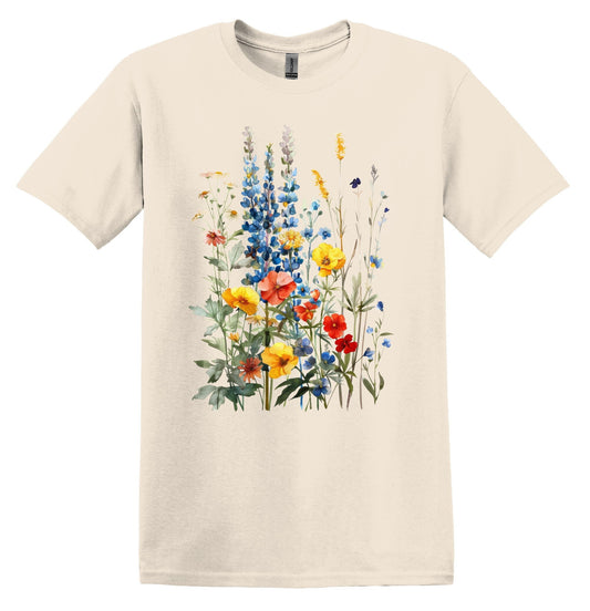 Retro Pressed Wildflowers Tshirt Flower Shirt Garden Lover Shirt Flower Lover Shirt Wild Flowers Shirt Floral Tshirt Boho Floral Shirt