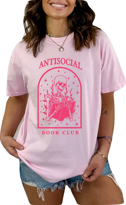 Anti Social Book Club TShirt Book Lover Shirt Book TShirt Women Reading Shirts Book Club Shirt Comfort Colors