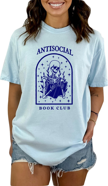 Anti Social Book Club TShirt Book Lover Shirt Book TShirt Women Reading Shirts Book Club Shirt Comfort Colors