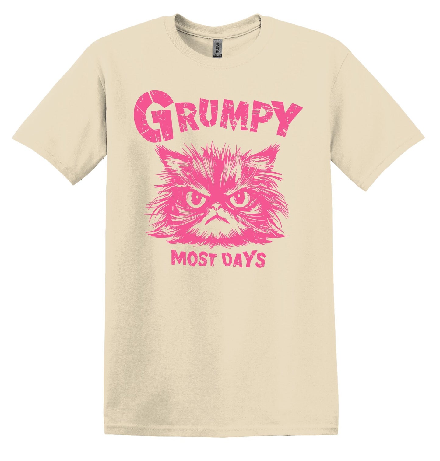 Grumpy Most Days Pink Shirt Graphic Shirt Retro Adult Shirt Vintage T-Shirt Cotton Tee Meme Shirt Trendy T-Shirt Funny Gift