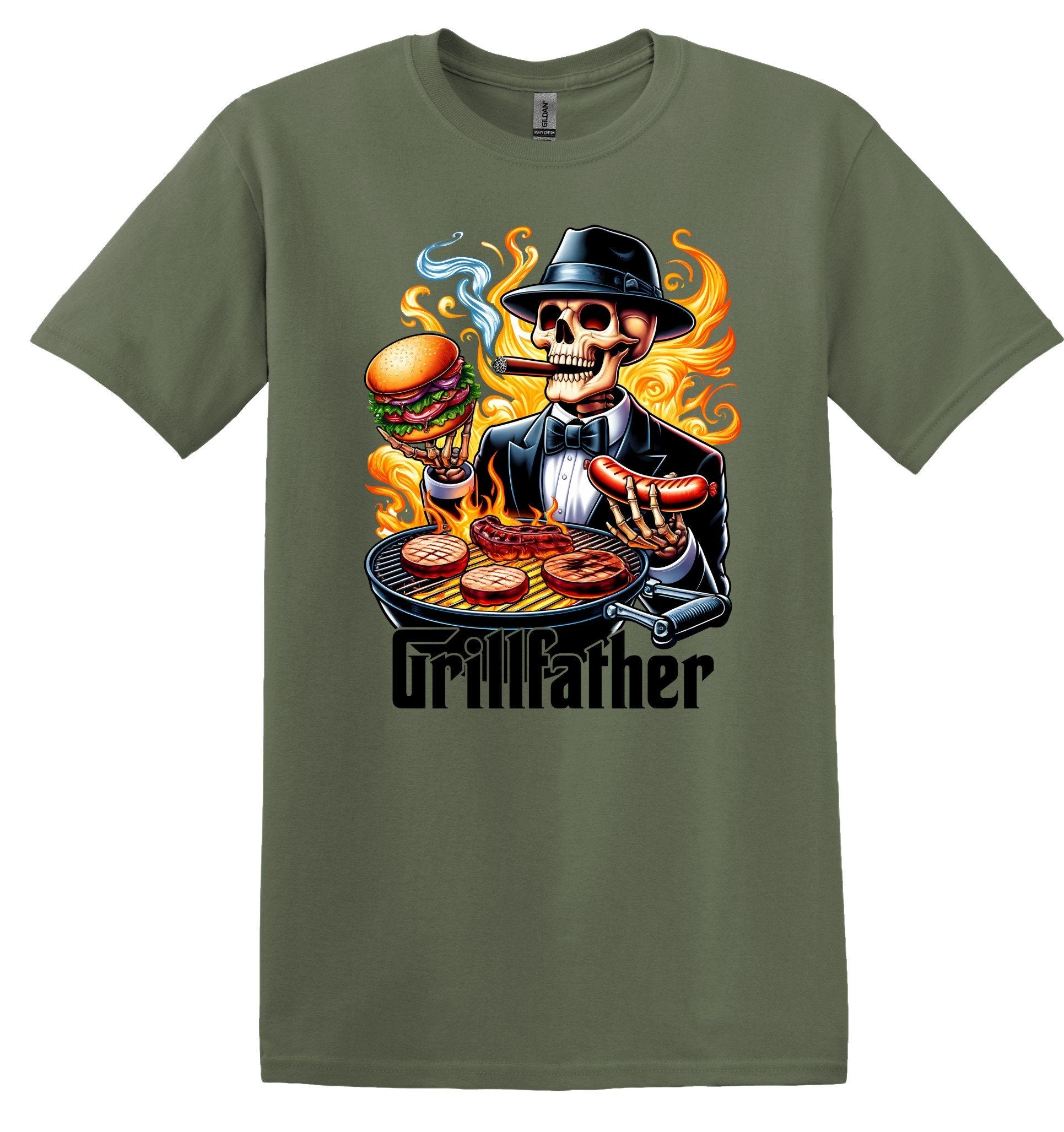 Grillfather Skeleton BBQ Funny Father's Day Shirt - Gift for Grilling Dad