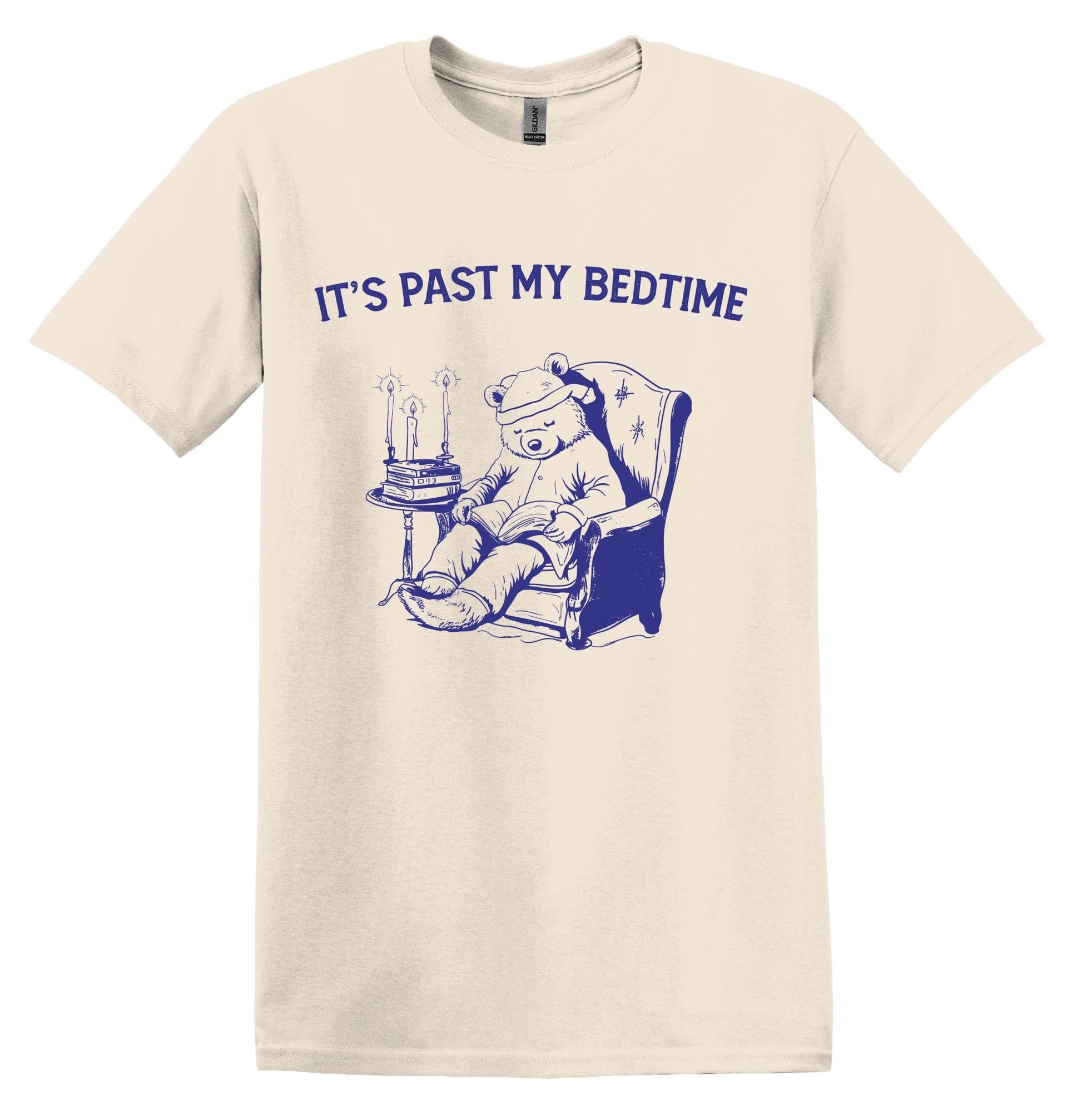 It's Past My Bedtime Bear Shirt Graphic Shirt Funny Bear Shirts Vintage Funny T-Shirts Minimalist Shirt Cotton Unisex Shirt Nostalgia Shirt