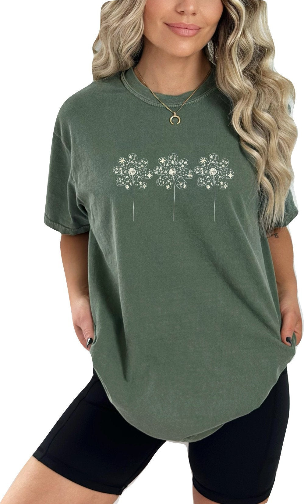 Hand-Drawn Daisy Doodles T-Shirt - Floral Graphic Tee