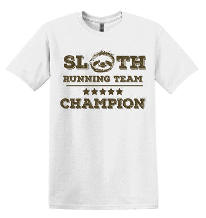 Sloth Running Team Champion Tee - Cute and Comfy Shirt for Sloth Fans