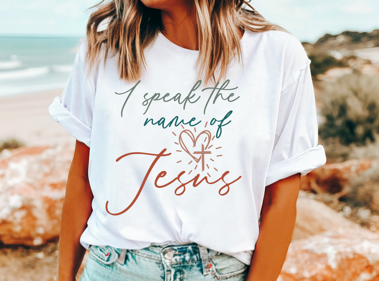 Faith-Inspired I Speak the Name of Jesus Shirt - Christian Apparel