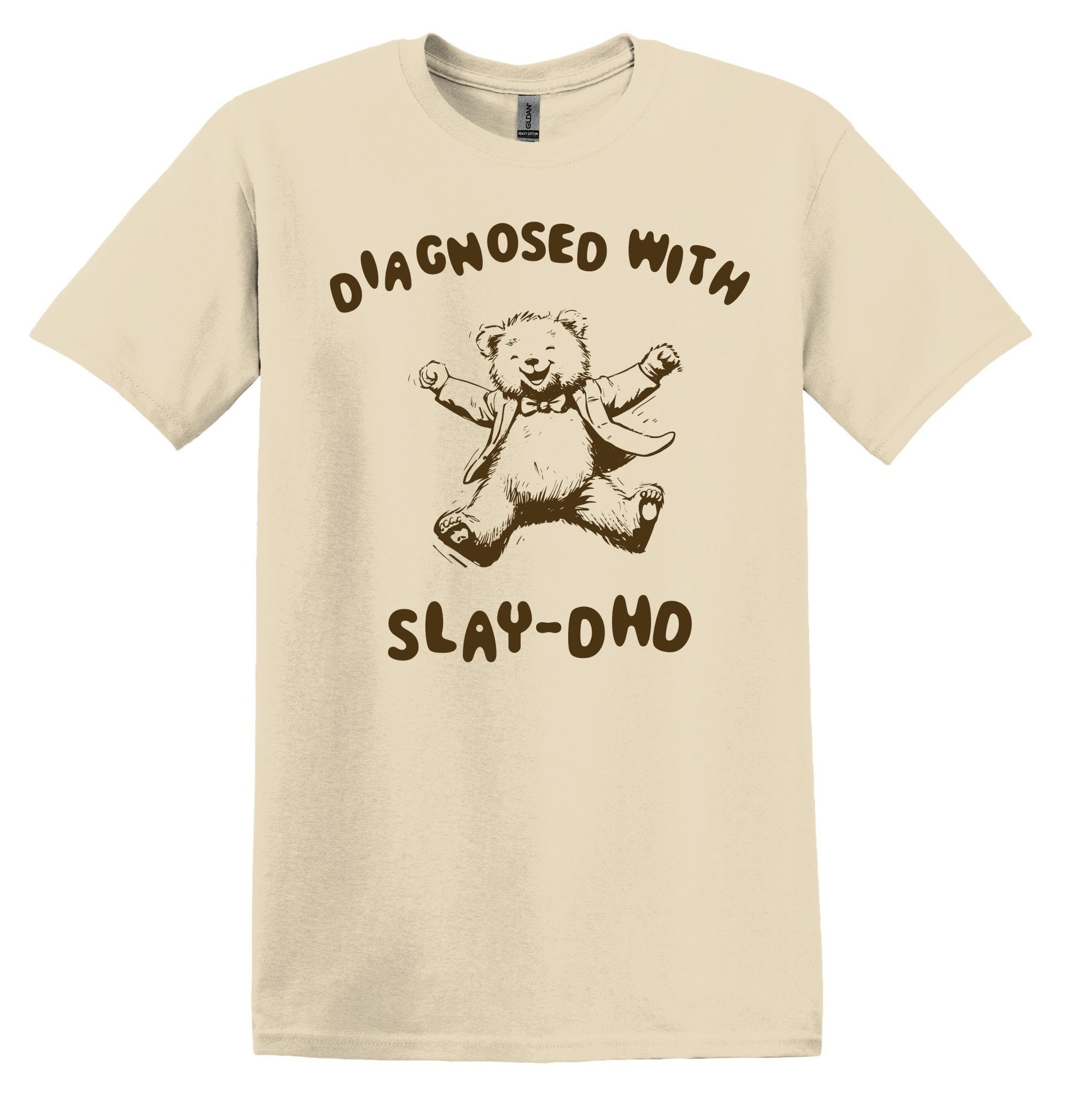 Diagnosed with Slay DHD T-shirt Graphic Shirt Funny Adult TShirt Vintage Funny TShirt Nostalgia T-Shirt Relaxed Cotton Tee T-Shirt