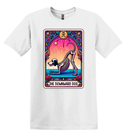 The Downward Dog Tarot Card Shirt Funny Dog T-Shirt Yoga TShirt Yoga Pose Shirt Joke Shirt Oversized Tarot Card T-Shirt Gift for Her Vintage