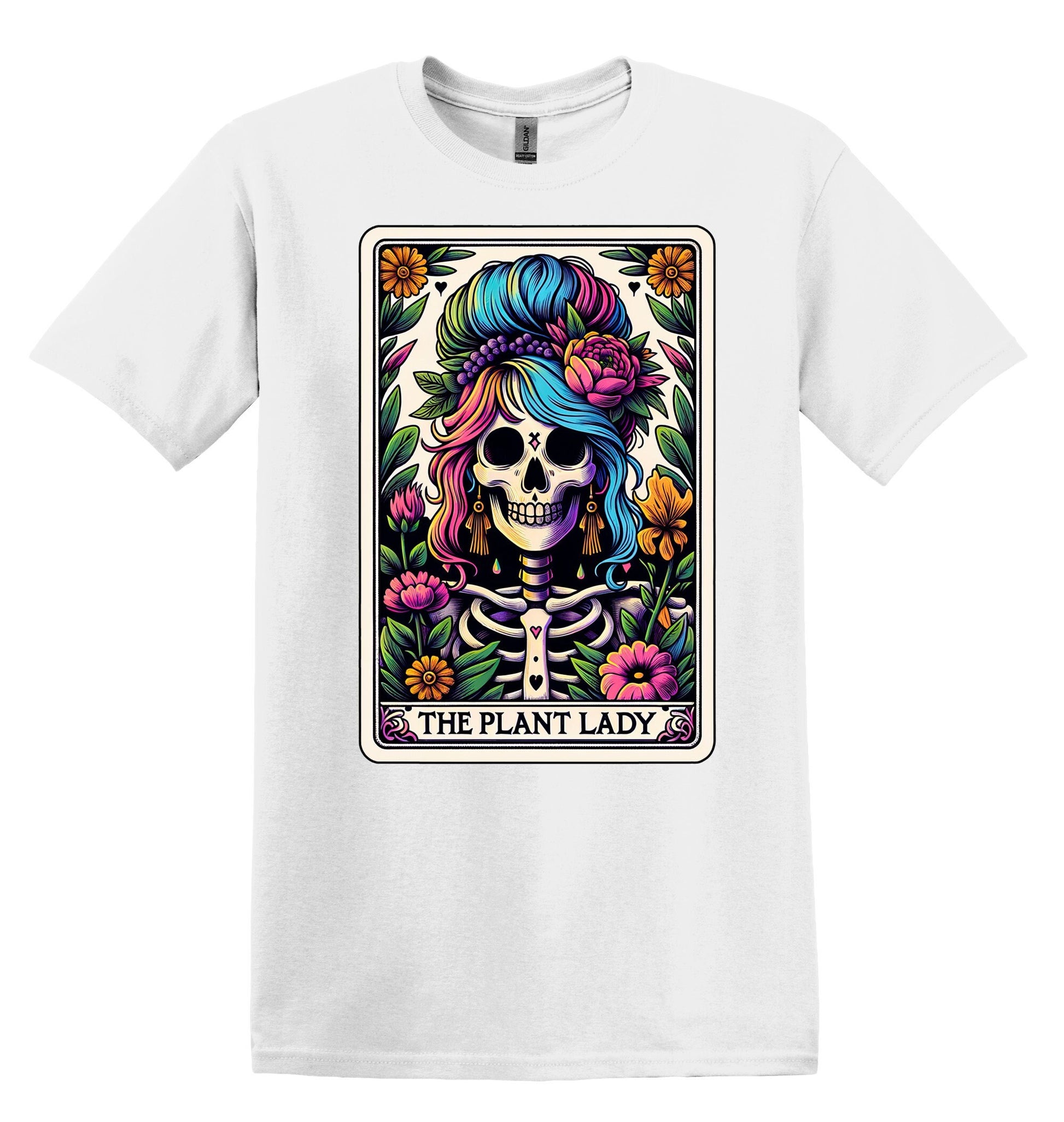 The Plant Lady Skeleton Shirt Funny Gift Unisex Shirt Gift for Her Retro Tshirt Vintage Graphic Shirt Joke T-Shirt Funny Tarot Card Shirt