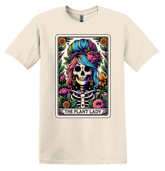 The Plant Lady Skeleton Shirt Funny Gift Unisex Shirt Gift for Her Retro Tshirt Vintage Graphic Shirt Joke T-Shirt Funny Tarot Card Shirt