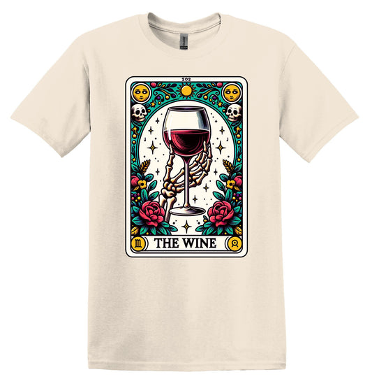 The Wine Shirt Funny Gift Unisex Shirt Gift for Her Retro Tshirt Vintage Graphic Shirt Joke shirt TShirt Funny Tarot Card Shirt