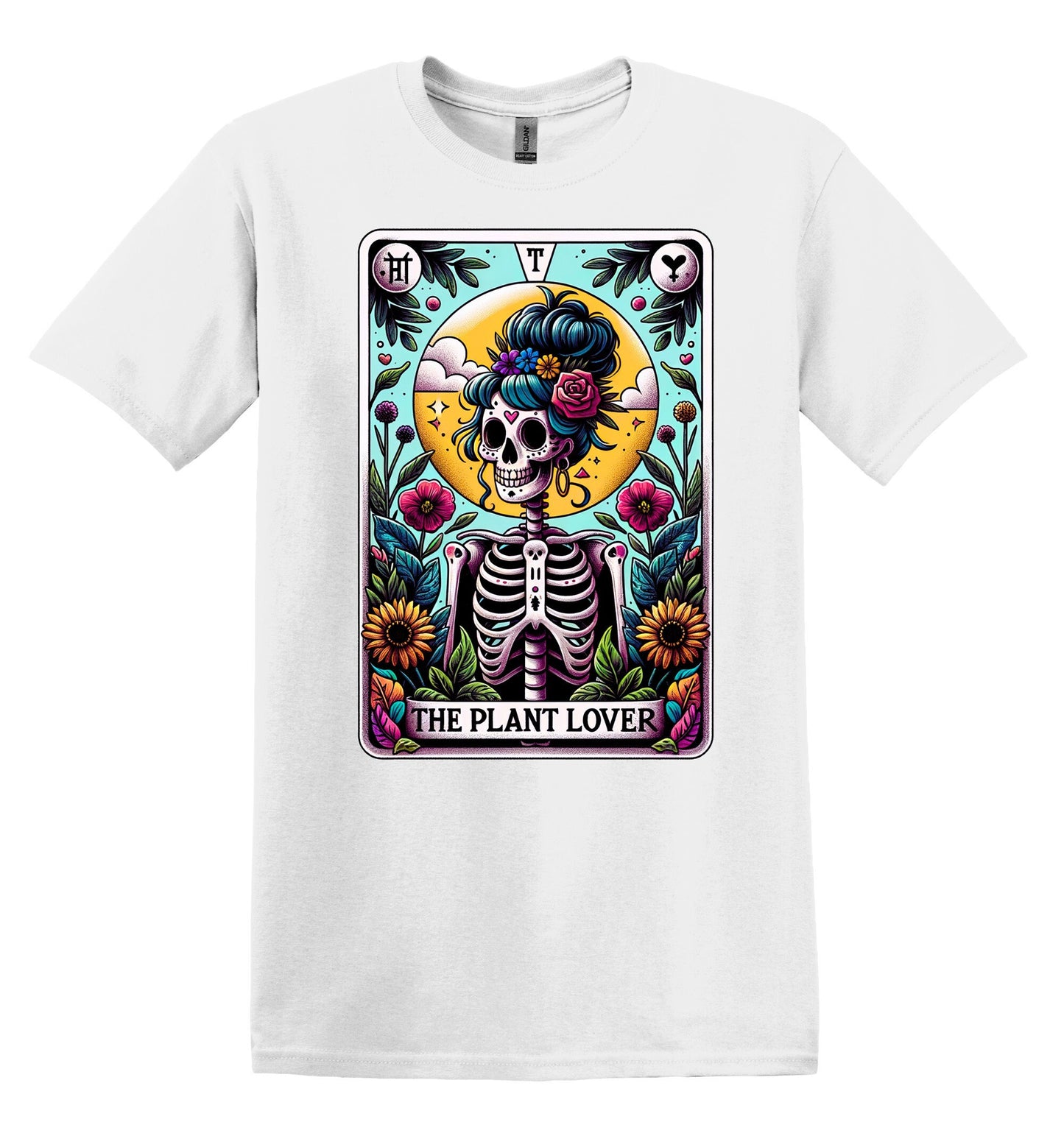 The Plant Lover Skeleton Shirt Funny Gift Unisex Shirt Gift for Her Retro Tshirt Vintage Graphic Shirt Joke T-Shirt Funny Tarot Card Shirt