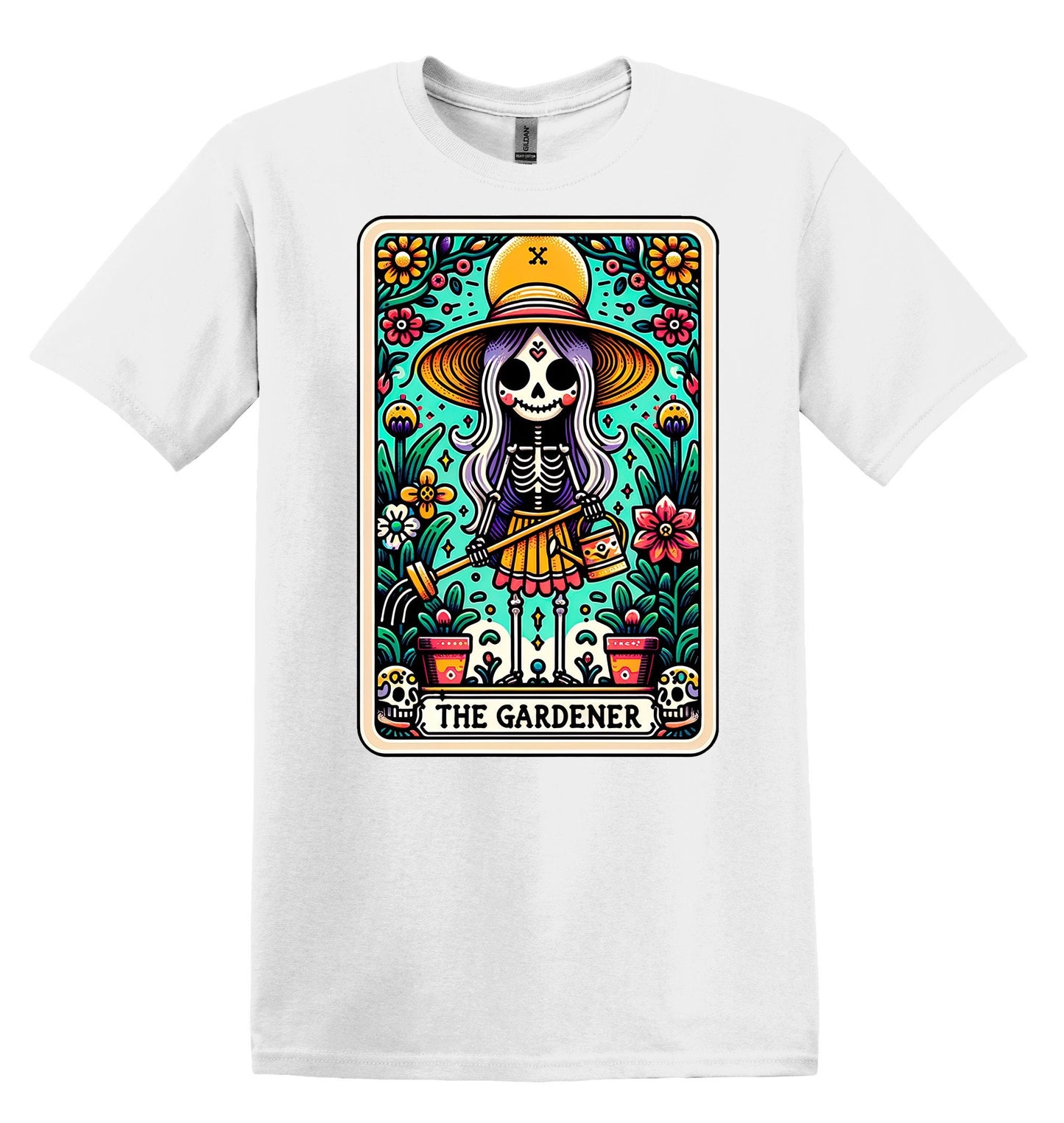 The Gardener Lady Skeleton Shirt Funny Gift Unisex Shirt Gift for Her Retro Tshirt Vintage Graphic Shirt Joke T-Shirt Funny Tarot Card Shirt