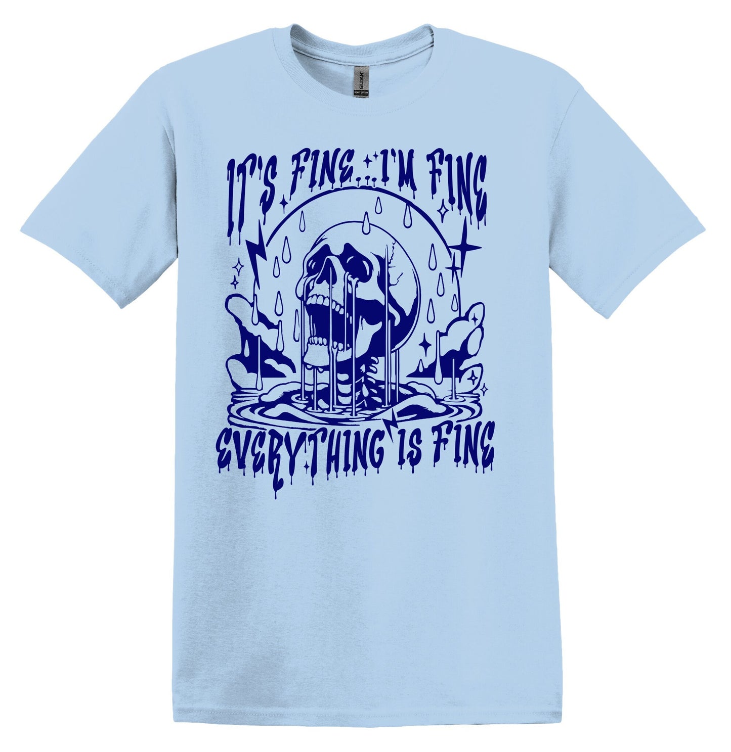 It's Fine I'm Fine Everything is Fine T-shirt Graphic Shirt Funny Adult TShirt Vintage Funny TShirt Nostalgia T-Shirt Relaxed Cotton T-Shirt