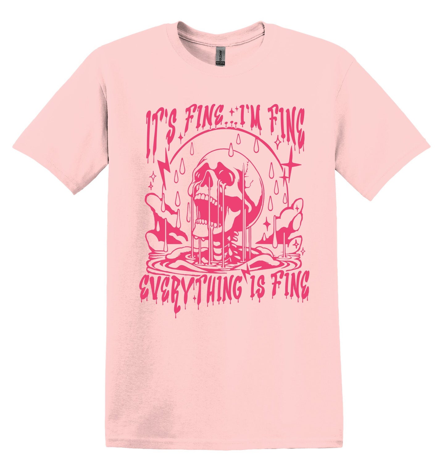 It's Fine I'm Fine Everything is Fine T-shirt Graphic Shirt Funny Adult TShirt Vintage Funny TShirt Nostalgia T-Shirt Relaxed Cotton T-Shirt