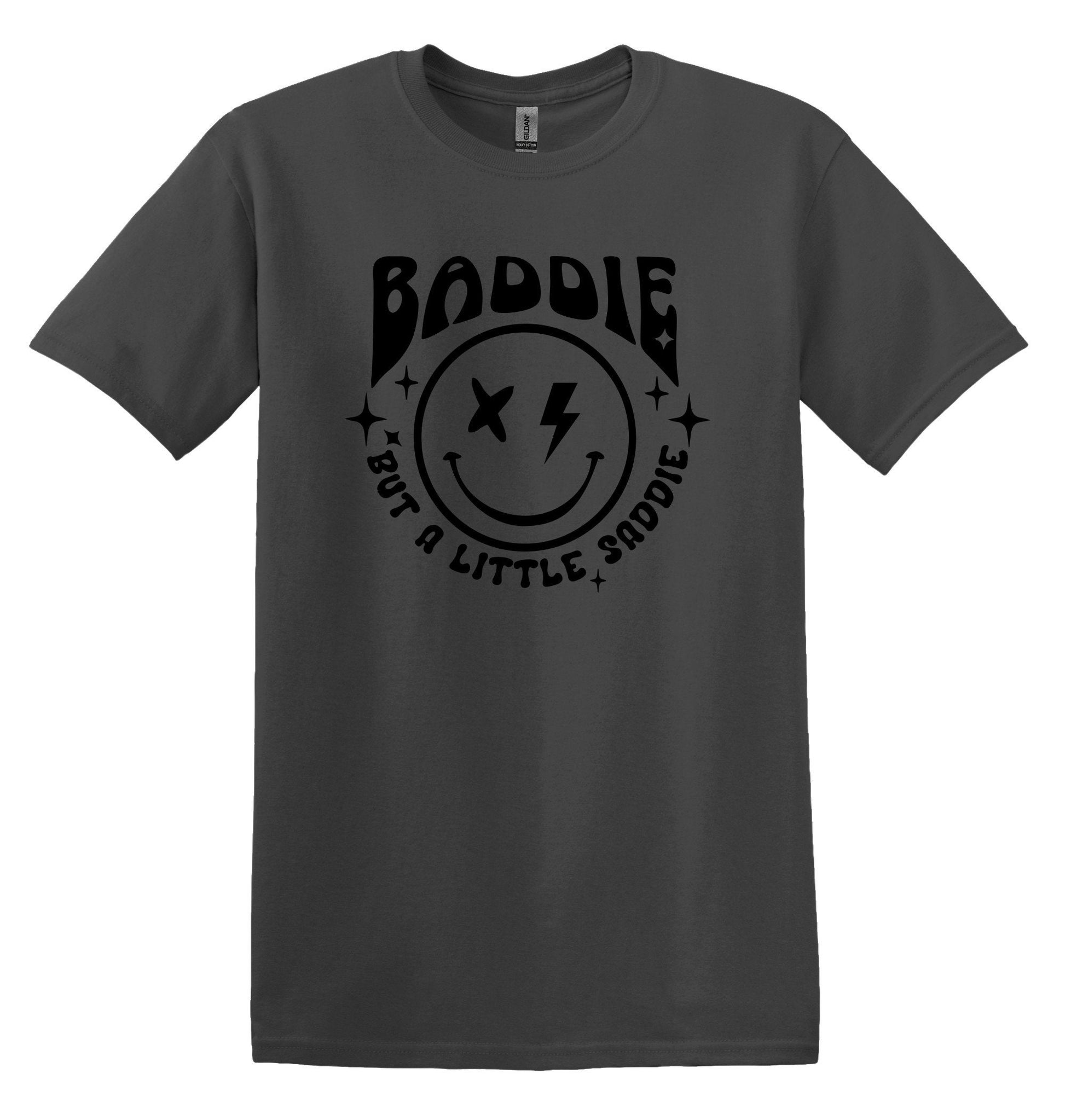 Baddie but a Little Saddie T-shirt Graphic Shirt Funny Adult TShirt Vintage Funny TShirt Nostalgia T-Shirt Relaxed Cotton Tee T-Shirt